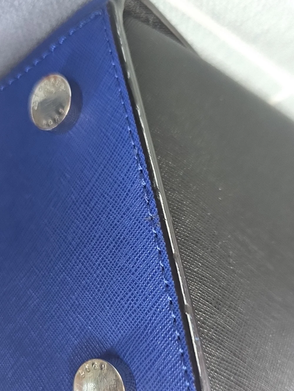 Michael Kors Royal Blue and Black Saffiano Satchel